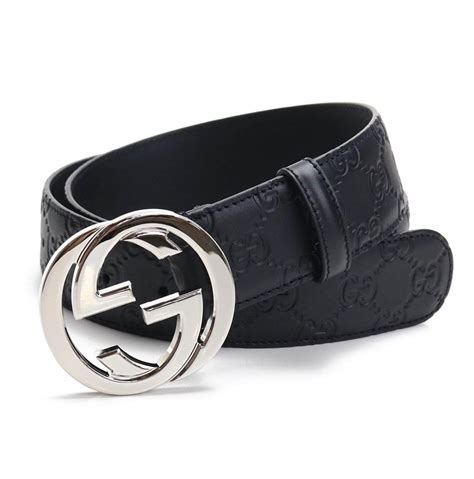 7124003539 gucci|Men's Black Gucci Signature Leather Belt .